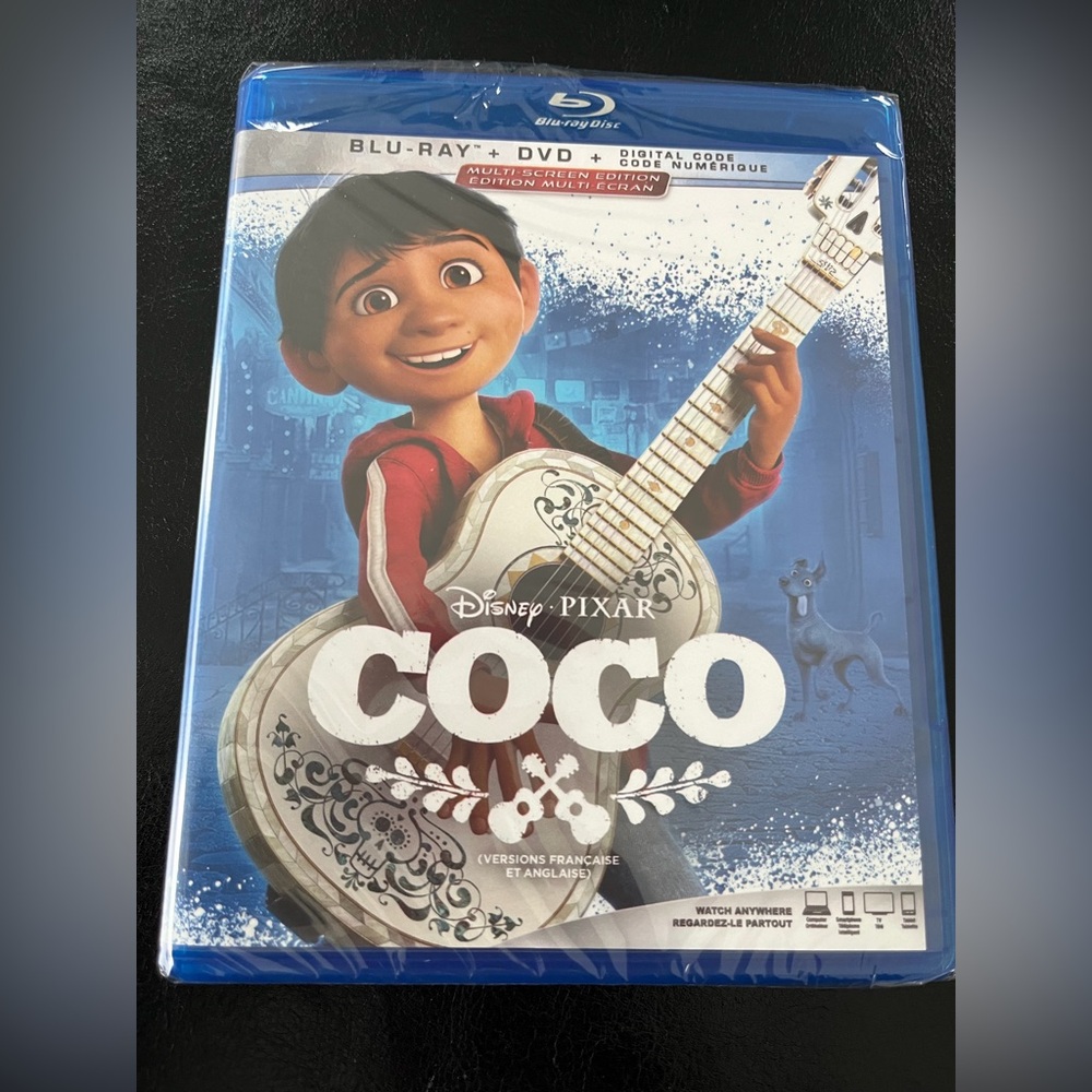 Disney Coco Blu-ray with Red and Blue Cover